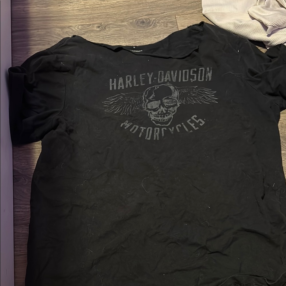 Harley-Davidson Black Skull Wings Tee